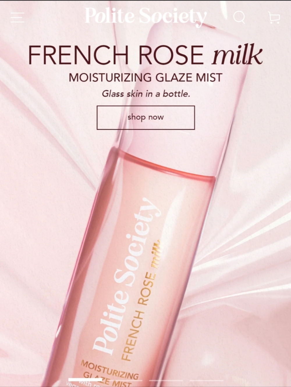 Polite Society French Rose Milk Moisturizing Glaze Mist - Pink